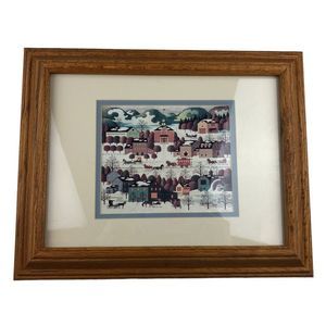 Charles Wysocki "Blossom River Junction Matted & Framed Art Print Sz 12” x 15”